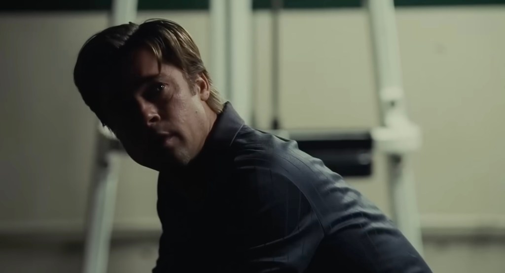 Brad Pitt as Moneyball's Billy Beane